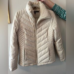 Kenneth Cole Reaction Cream Quilted Puffer Jacket